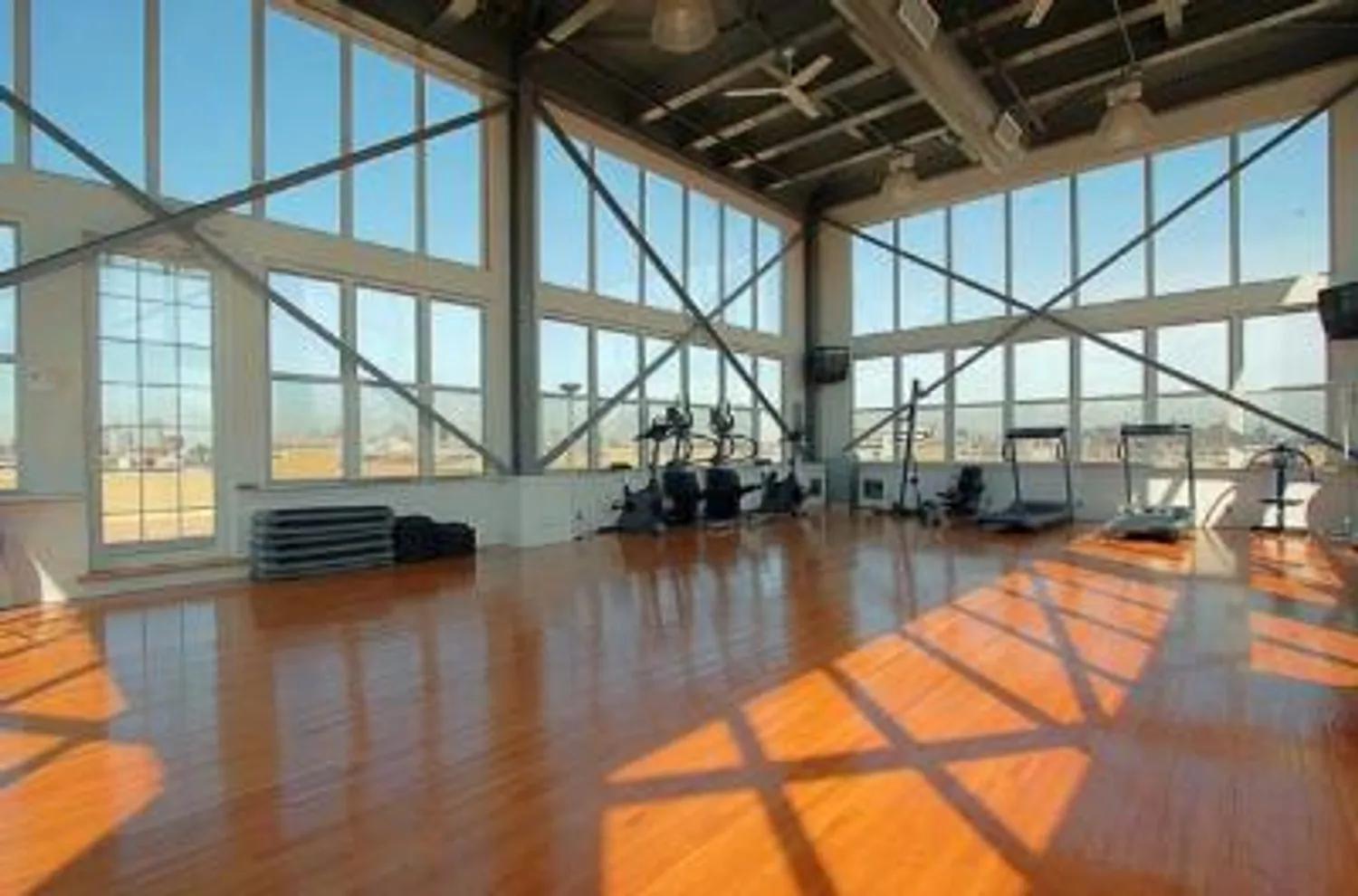 Spacious gym and play area with panoramic view