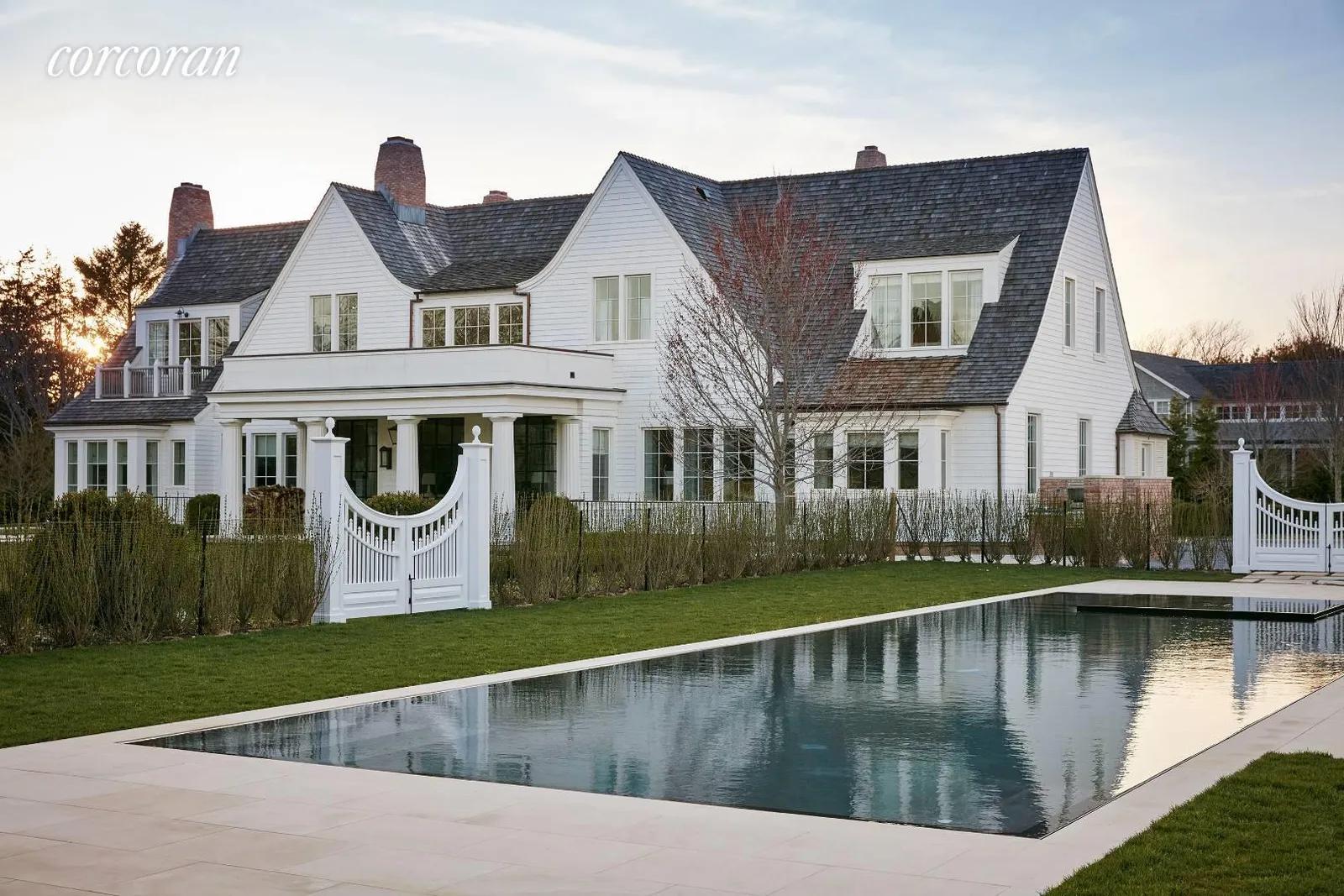 The Hamptons Real Estate | View 490 Hedges Lane | rear exterior and pool area | View 30
