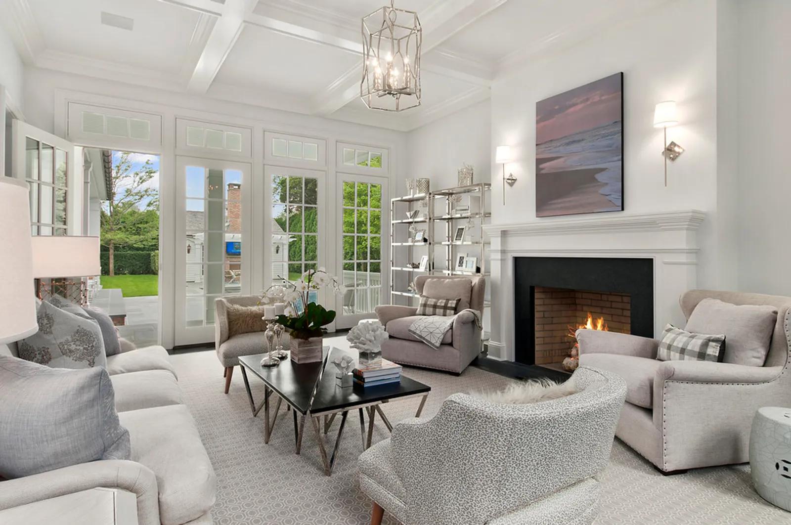 The Hamptons Real Estate | View  | Living Room With Fireplace And Access To Terrace | View 3