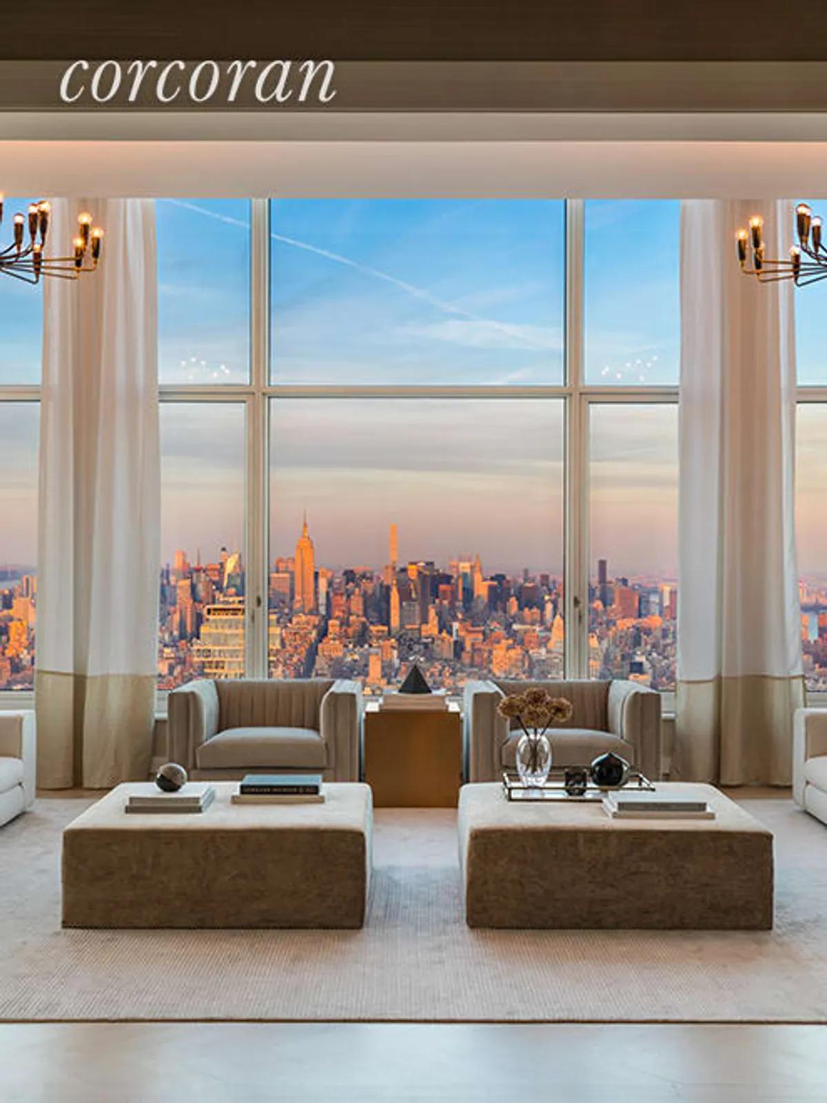 New York City Real Estate | View 30 Park Place, PH82 | Living Room - Daytime  | View 2