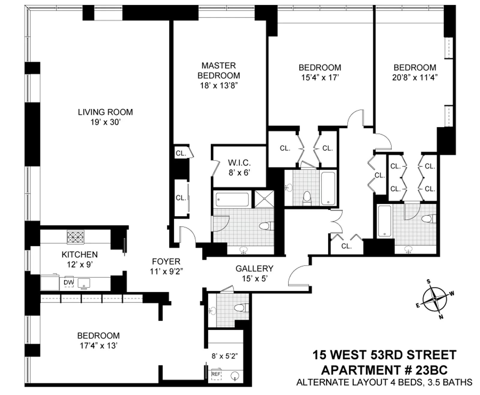 15 West 53Rd Street, 23BC | floorplan | View 10