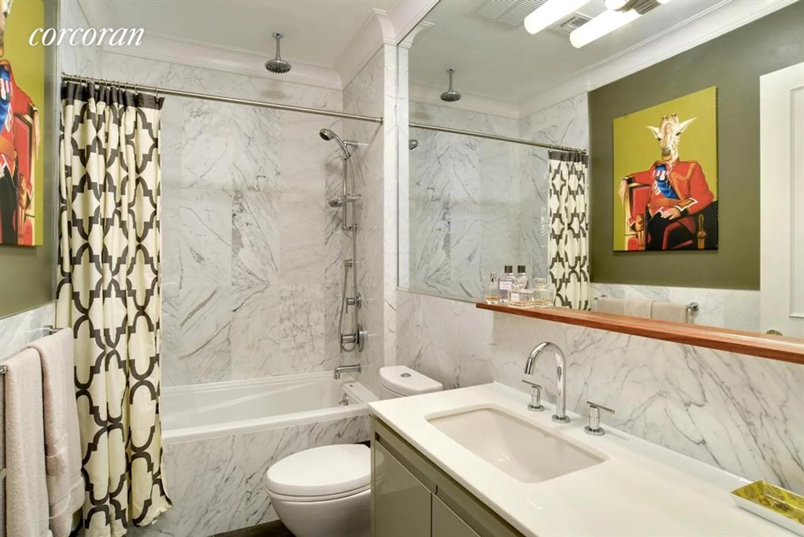 New York City Real Estate | View 185 Ocean Avenue, 3B | Sleek marble bath... | View 7