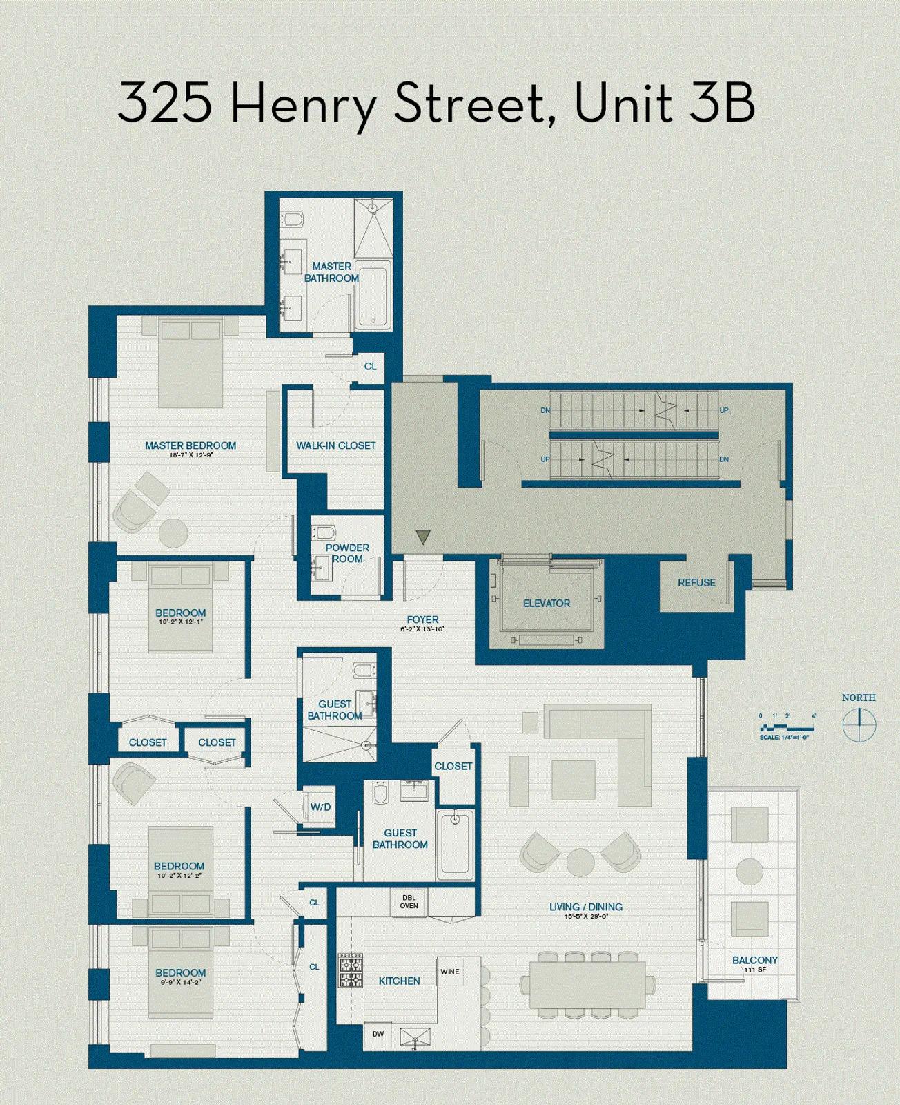 325 Henry Street, 3B | floorplan | View 8