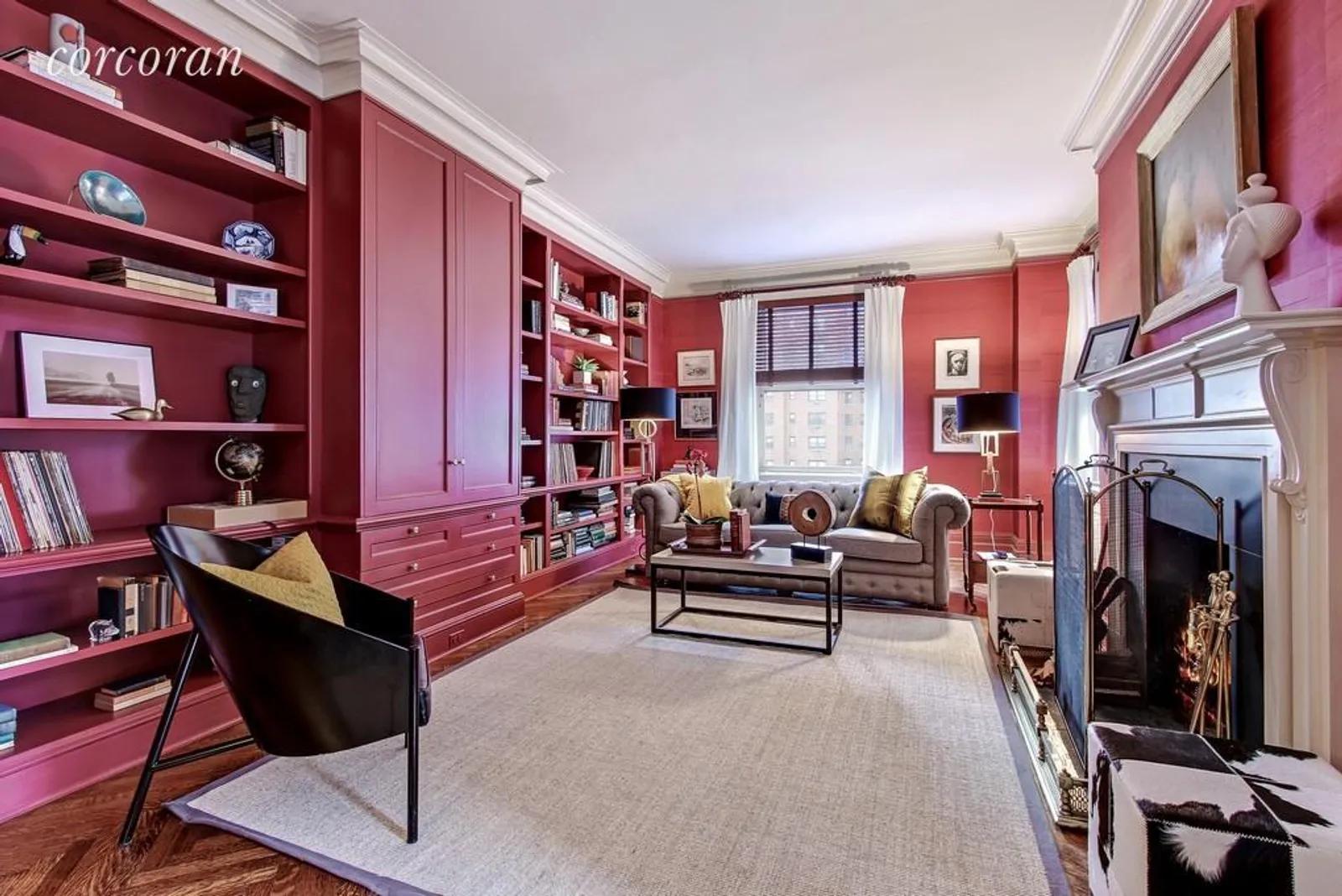 New York City Real Estate | View 150 East 73rd Street, 7D | Library/Den with Wood-Burning Fireplace | View 4