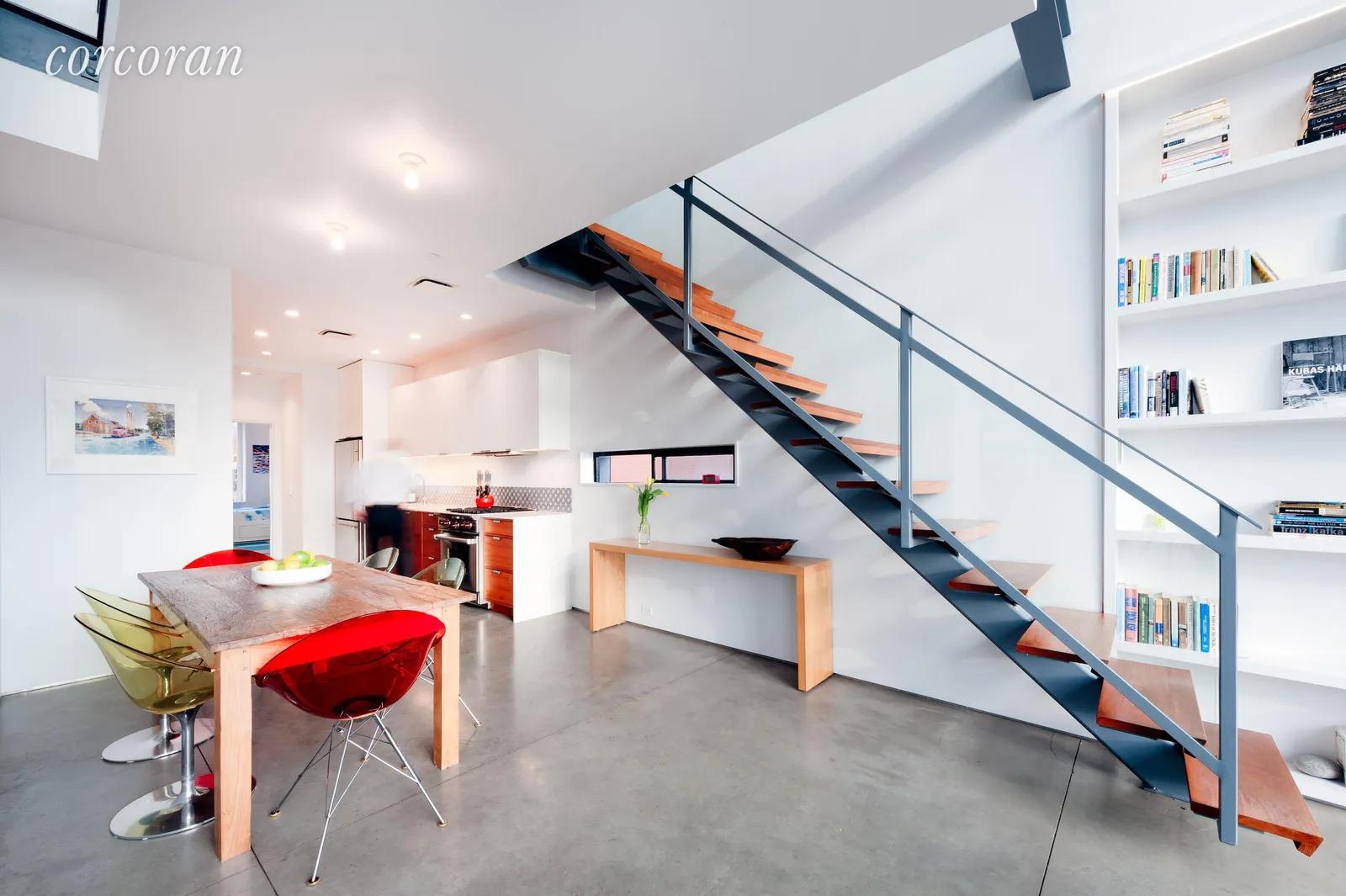New York City Real Estate | View 114 4th Place, 4 | Radiant concrete floors and generous dining area | View 5
