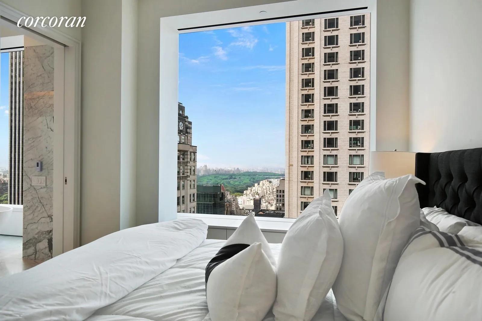 New York City Real Estate | View 432 Park Avenue, 39D | Bedroom with Central Park Views | View 5