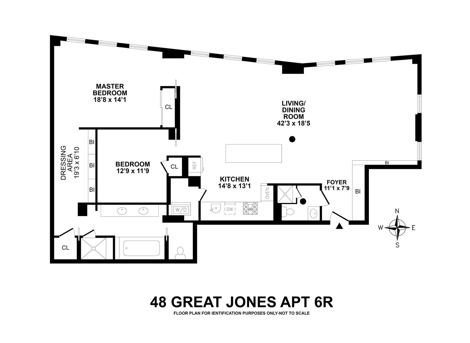 48 Great Jones Street, 6R | floorplan | View 10