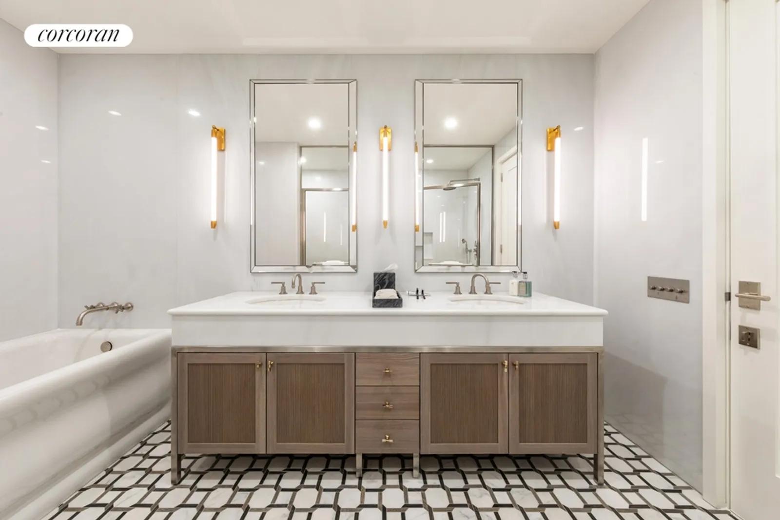 New York City Real Estate | View 207 West 79th Street, 12 | 13 ft  master bath with bianco bello marble | View 7