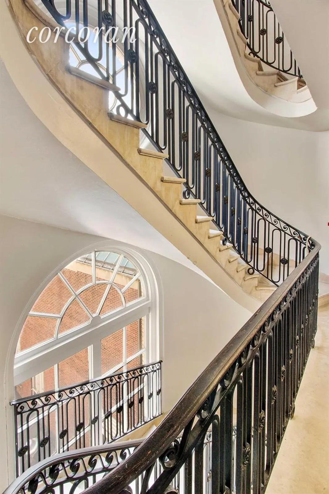 New York City Real Estate | View 3 East 89th Street | Oval Stair | View 3