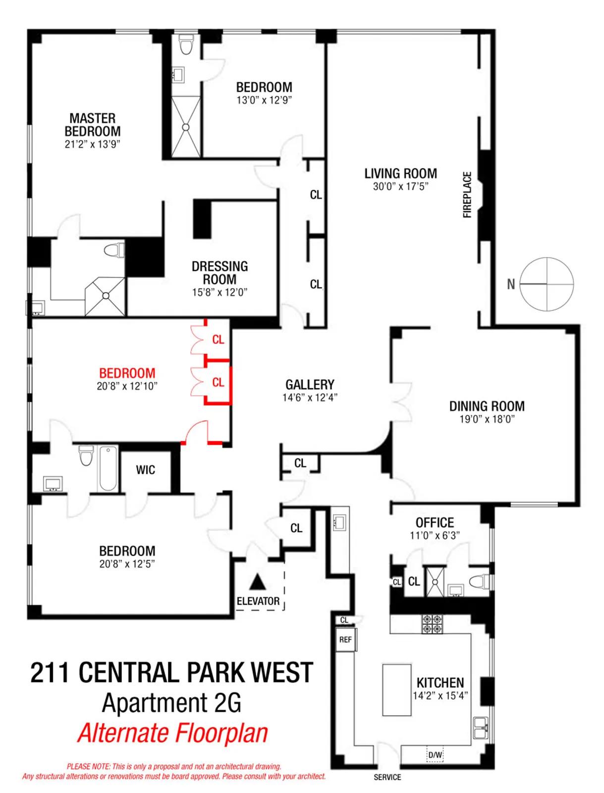 211 Central Park West, 2G | floorplan | View 14