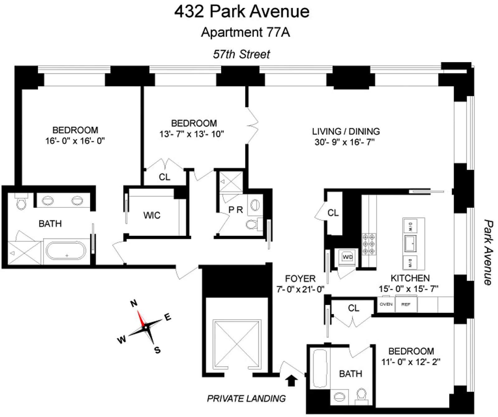 432 Park Avenue, 77A | floorplan | View 7