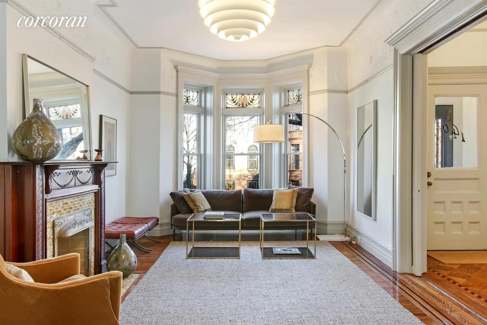 New York City Real Estate | View 140 Rutland Road | Stunning parlor floor living room | View 13