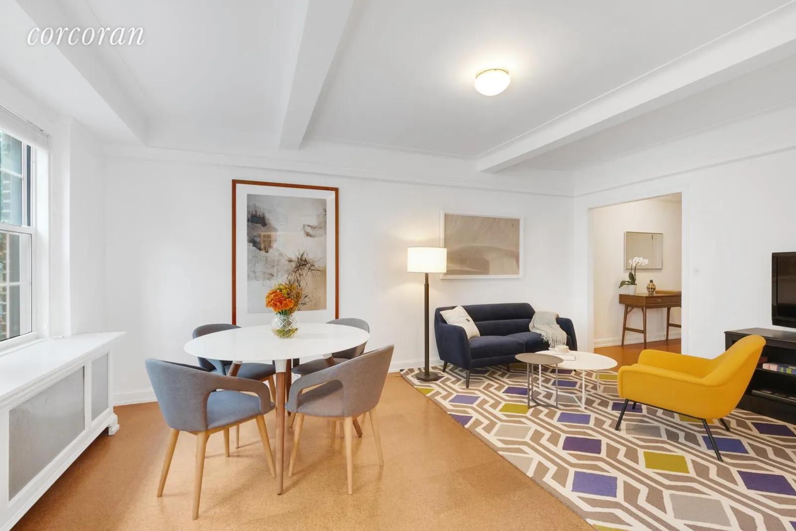 New York City Real Estate | View 70 Remsen Street, 3C | Dining and Living rooms get great light | View 3