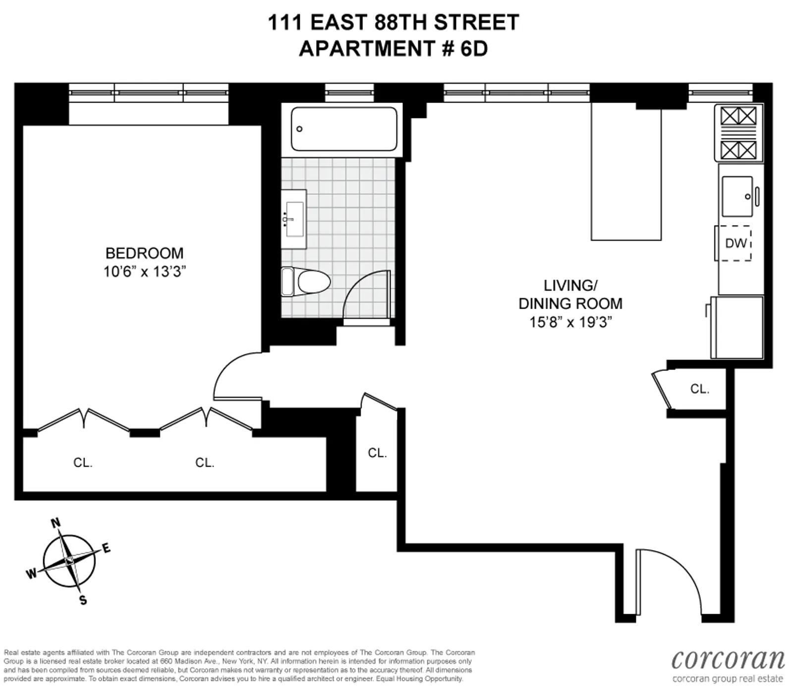 111 East 88th Street, 6D | floorplan | View 8