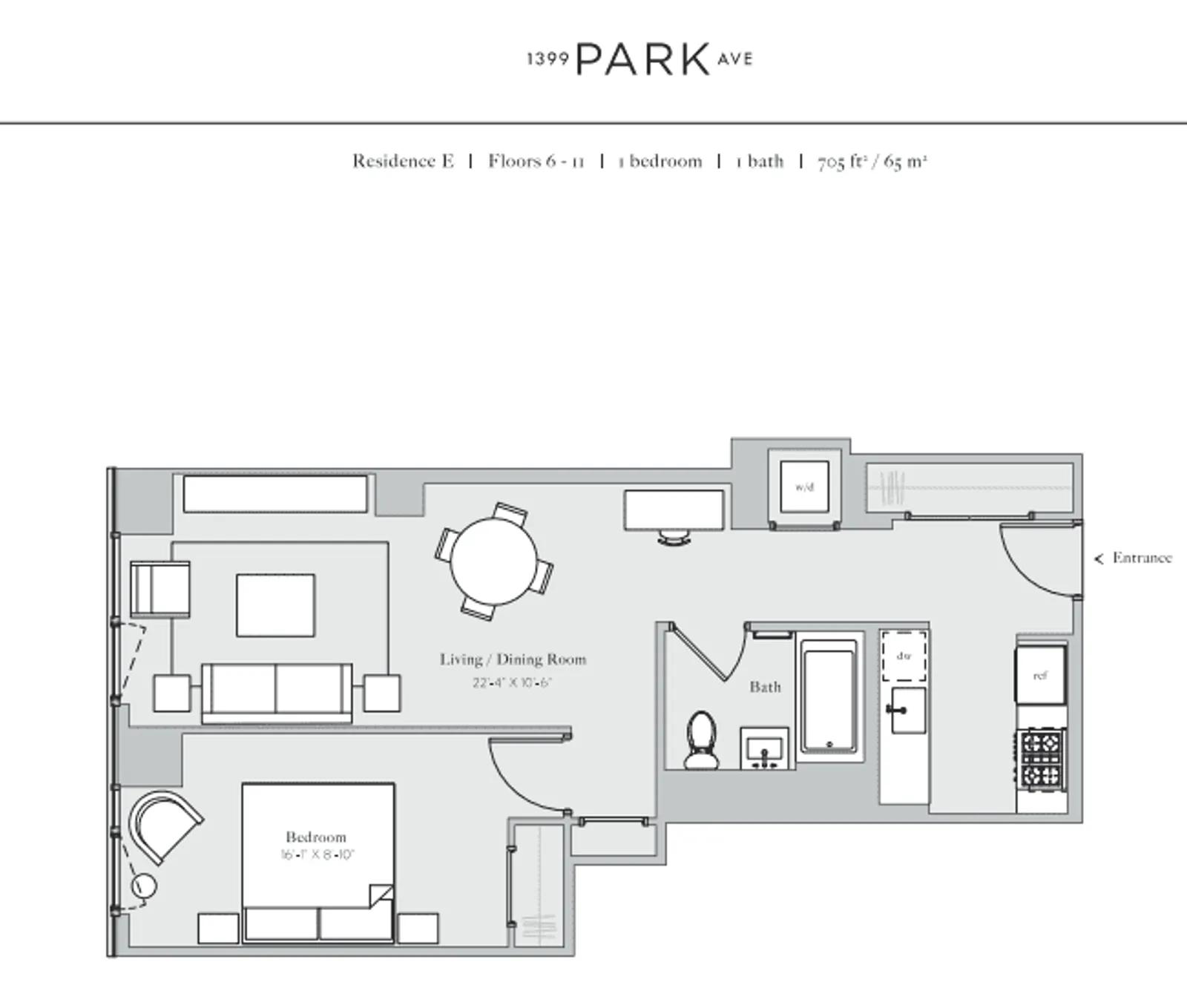 1399 Park Avenue, 9E | floorplan | View 5