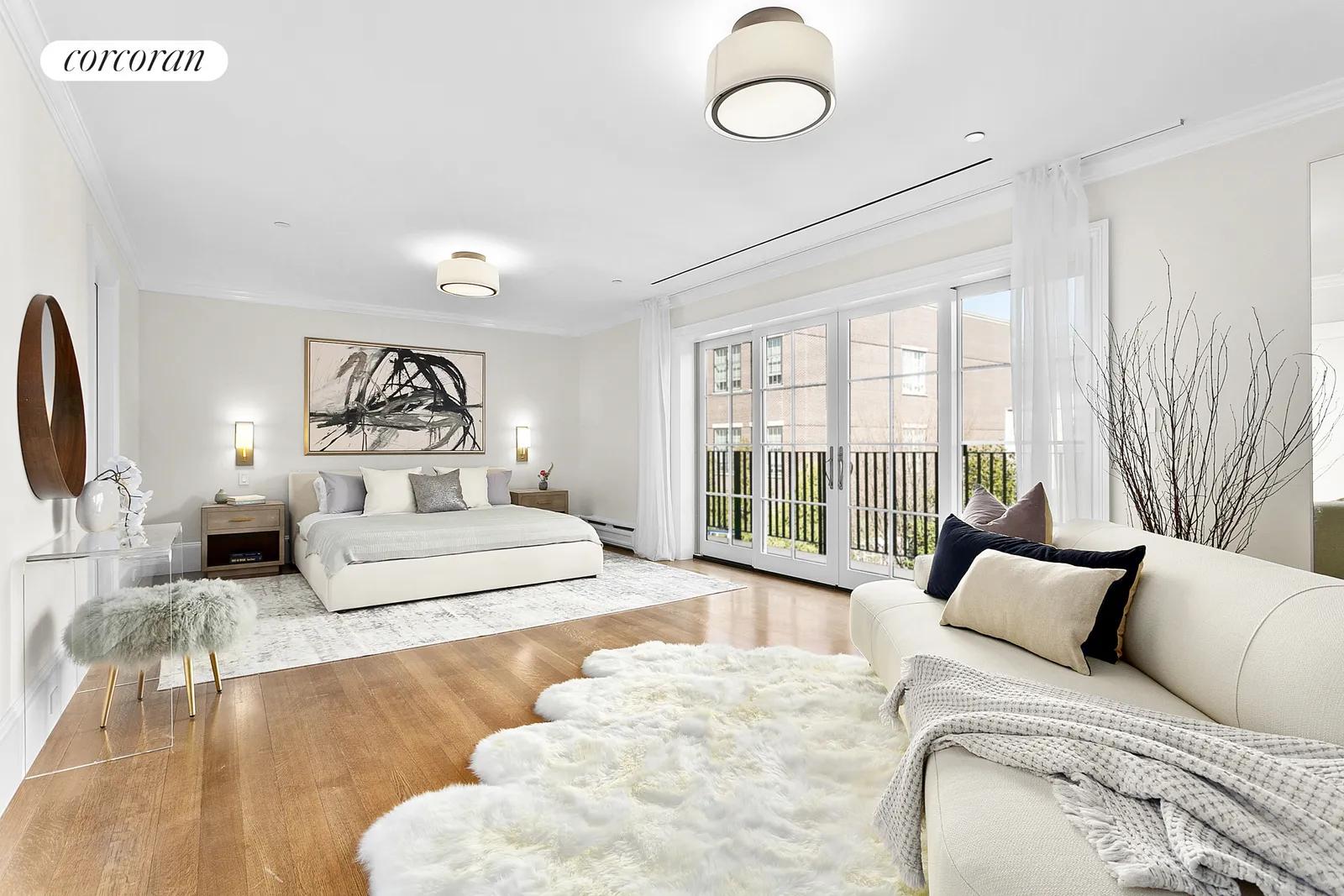 New York City Real Estate | View 59 Middagh Street | Primary Bedroom with Access to Terrace | View 11