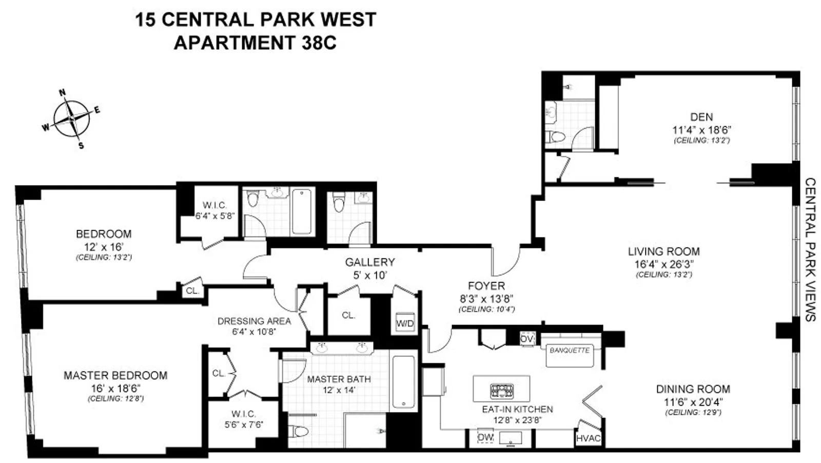 15 Central Park West, 38C | floorplan | View 11