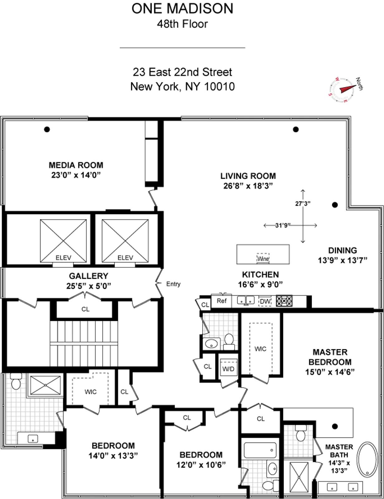 23 East 22nd Street, 48th Floor | floorplan | View 18