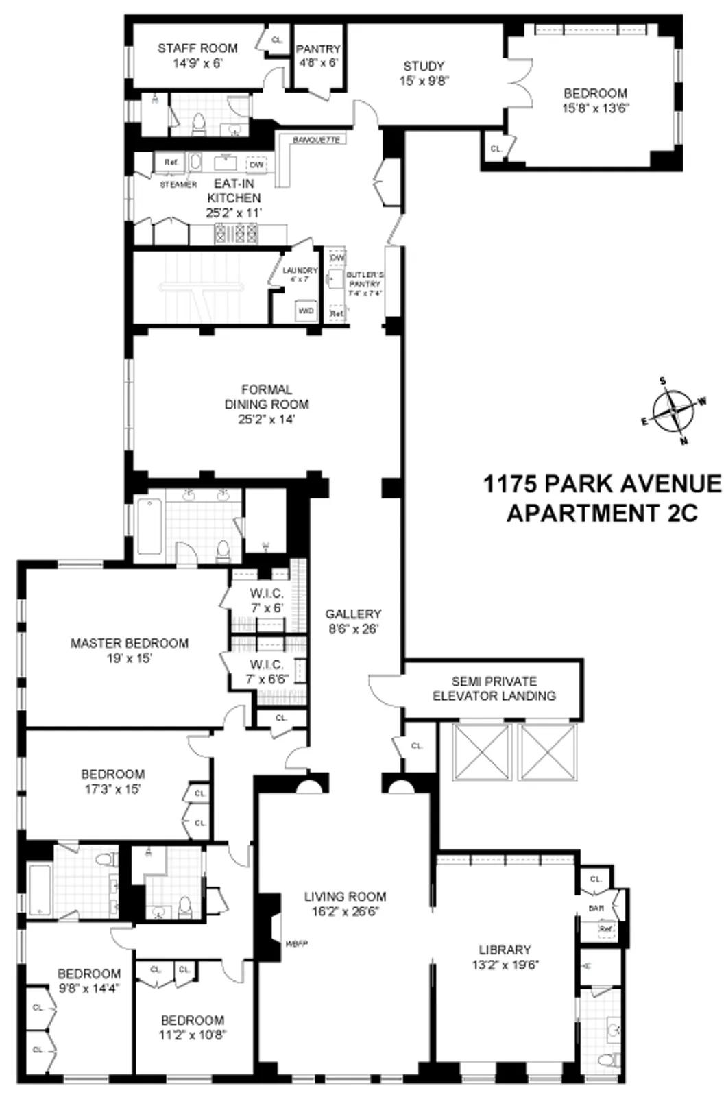 1175 Park Avenue, 2CD | floorplan | View 13