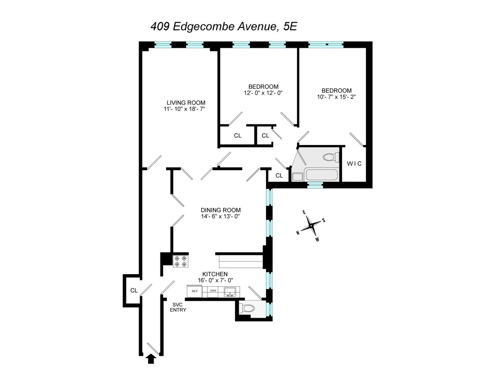 409 Edgecombe Avenue, 5E | floorplan | View 7