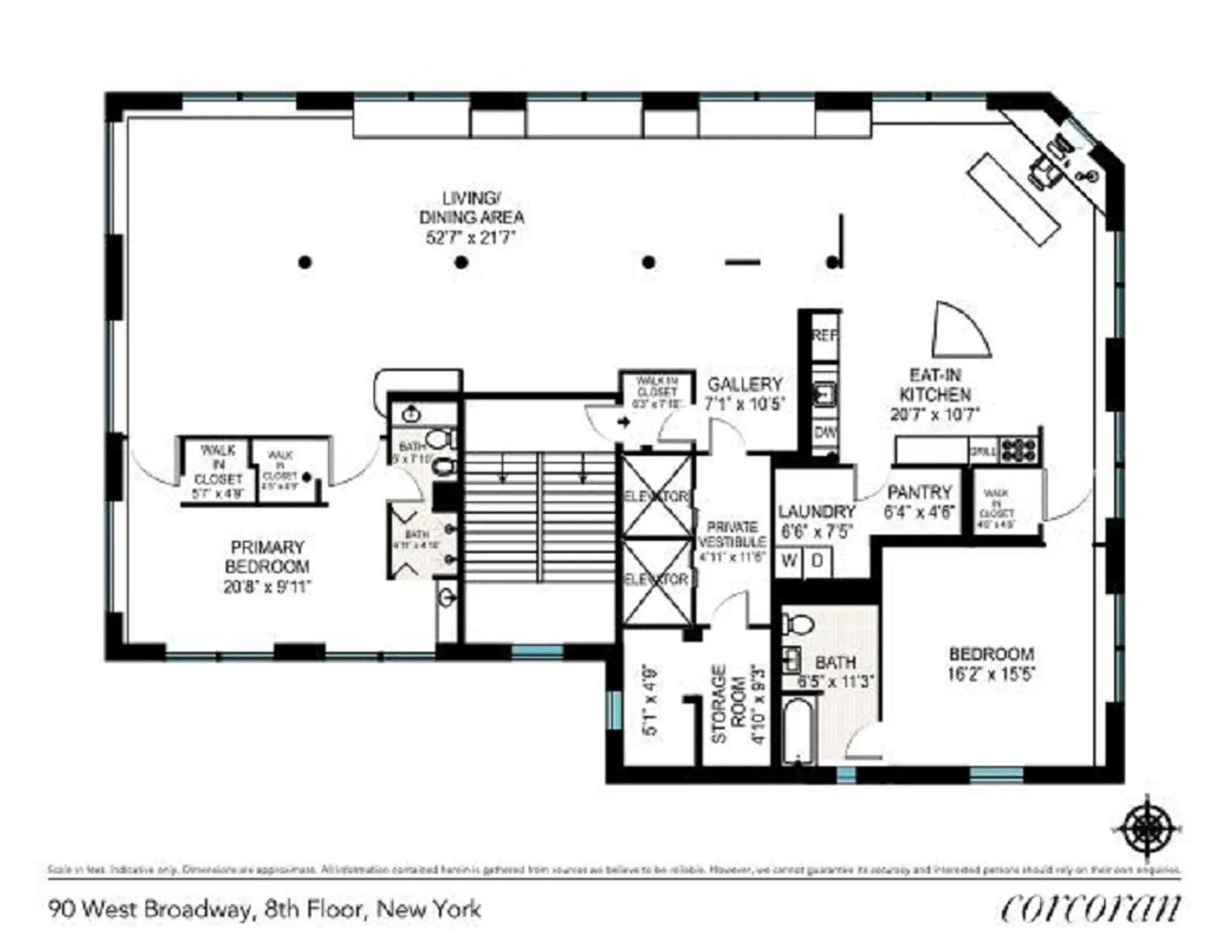 90 West Broadway, 8THFLOOR | floorplan | View 14