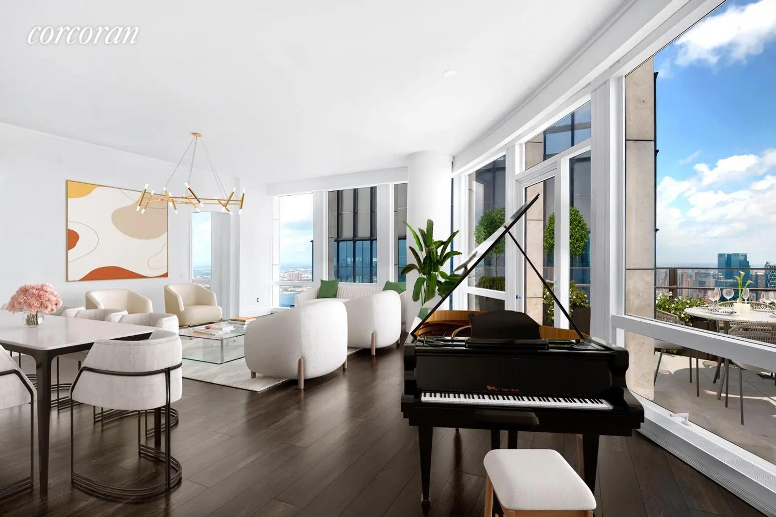 New York City Real Estate | View 35 Hudson Yards, 7302 | Great Room | View 2