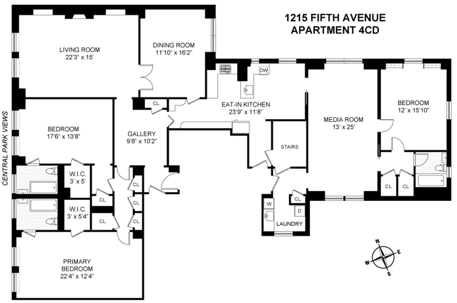 1215 Fifth Avenue, 4CD | floorplan | View 8