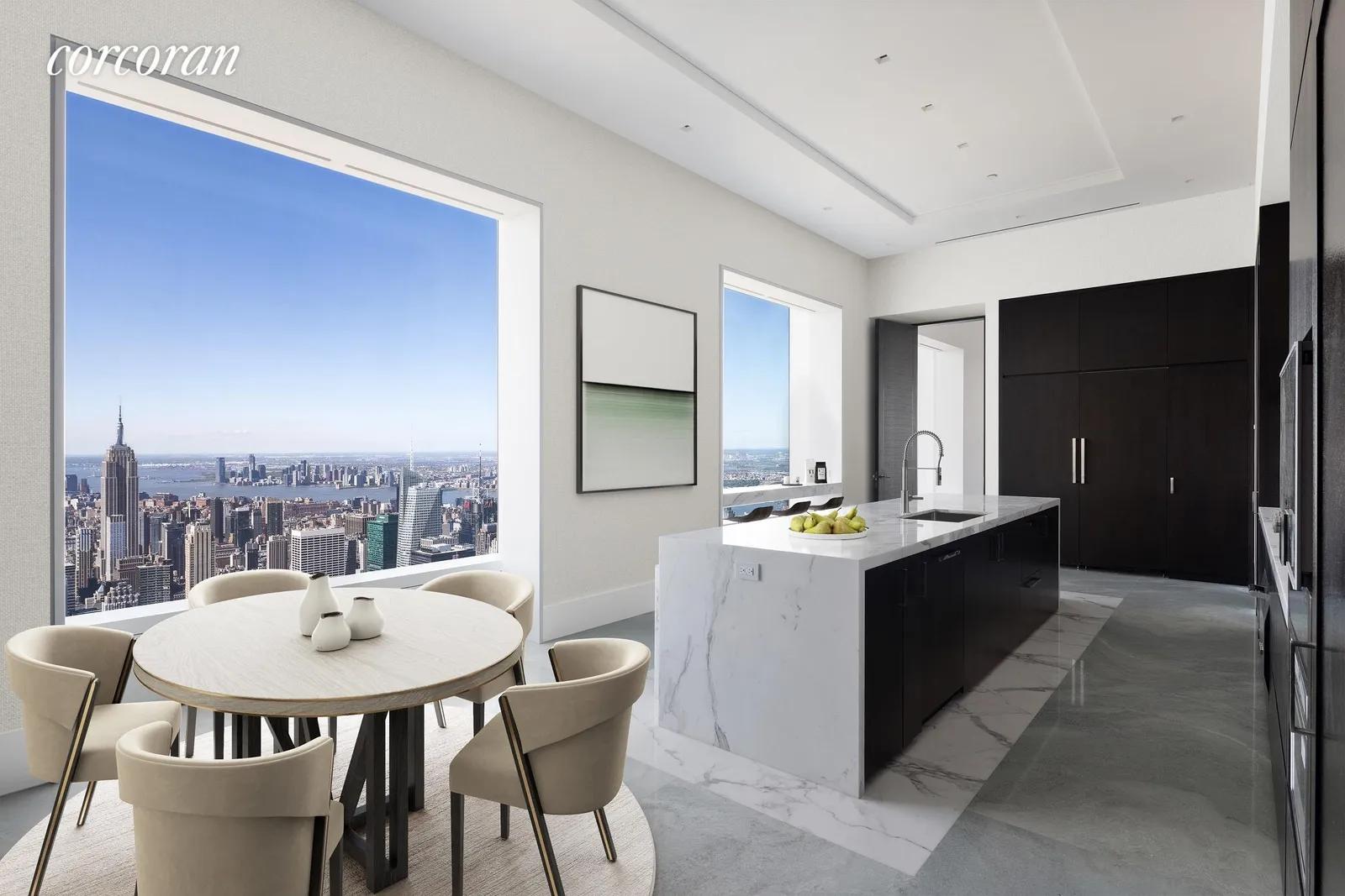 New York City Real Estate | View 432 Park Avenue, PH82 | Kitchen Virtually Staged | View 9