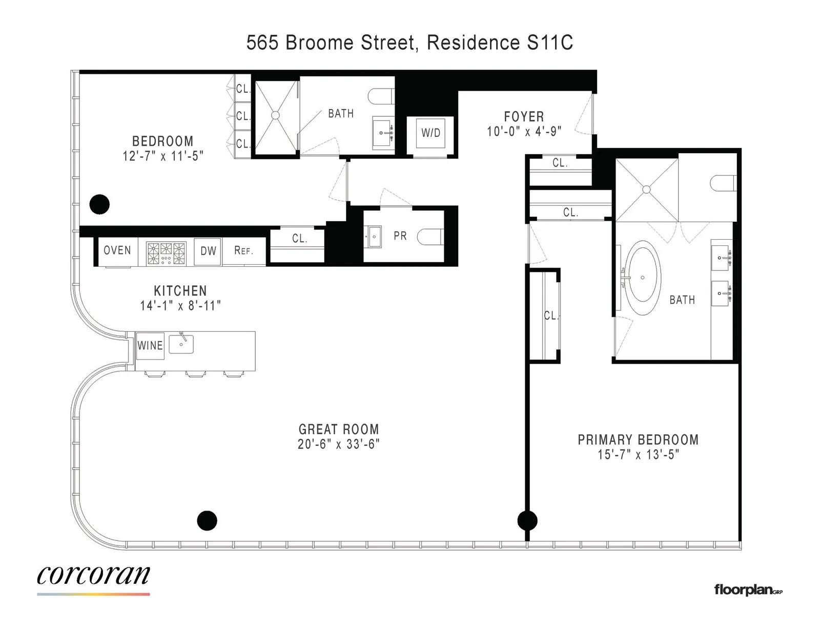565 Broome Street, S11C | floorplan | View 12
