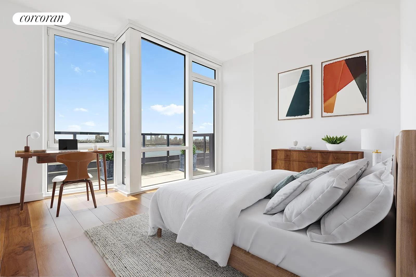 New York City Real Estate | View 21 India Street, 38E | Master Bedroom | View 3
