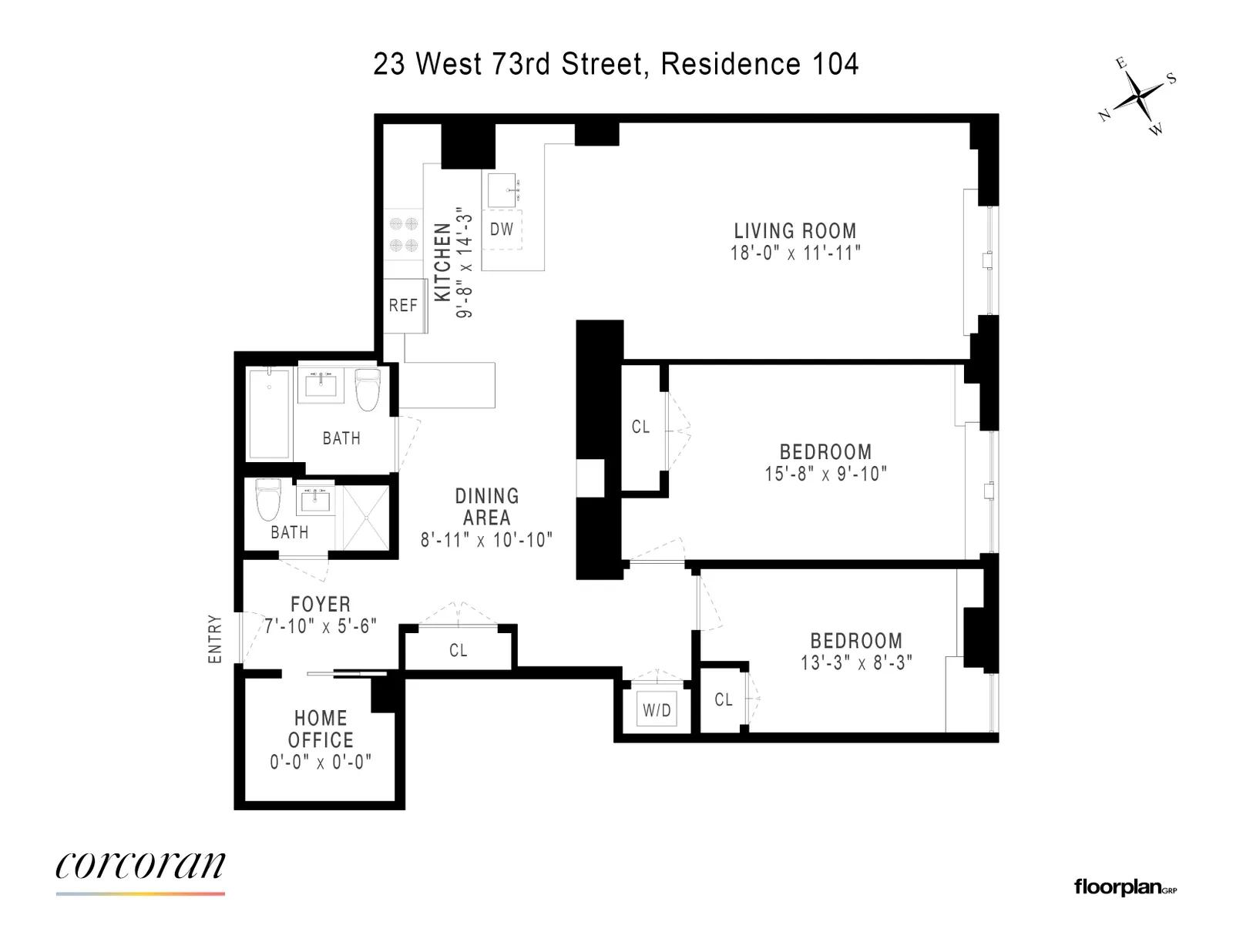 23 West 73Rd Street, 104 | floorplan | View 15