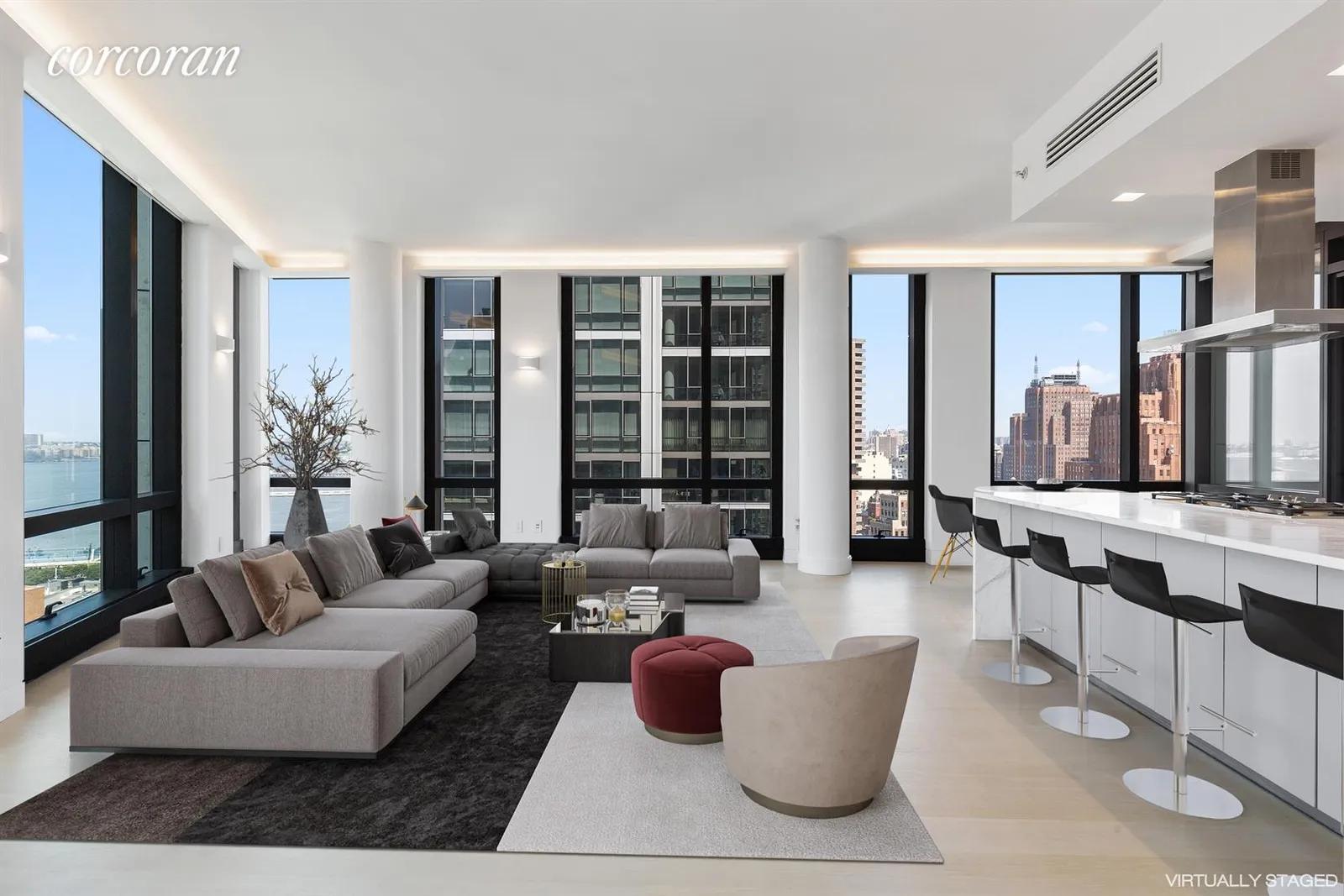 New York City Real Estate | View 101 Warren Street, 2420 | Expansive Great Room | View 2