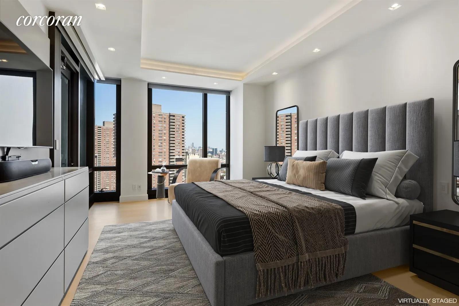 New York City Real Estate | View 101 Warren Street, 2420 | Primary Bedroom with City View | View 8