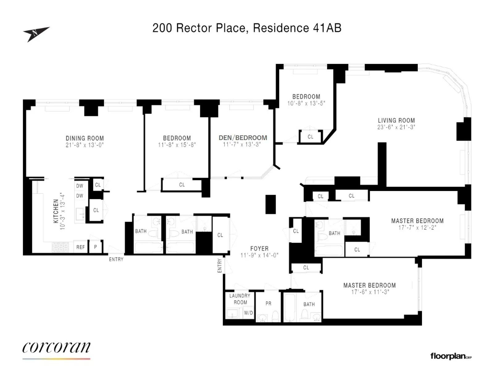 200 Rector Place, 41AB | floorplan | View 23