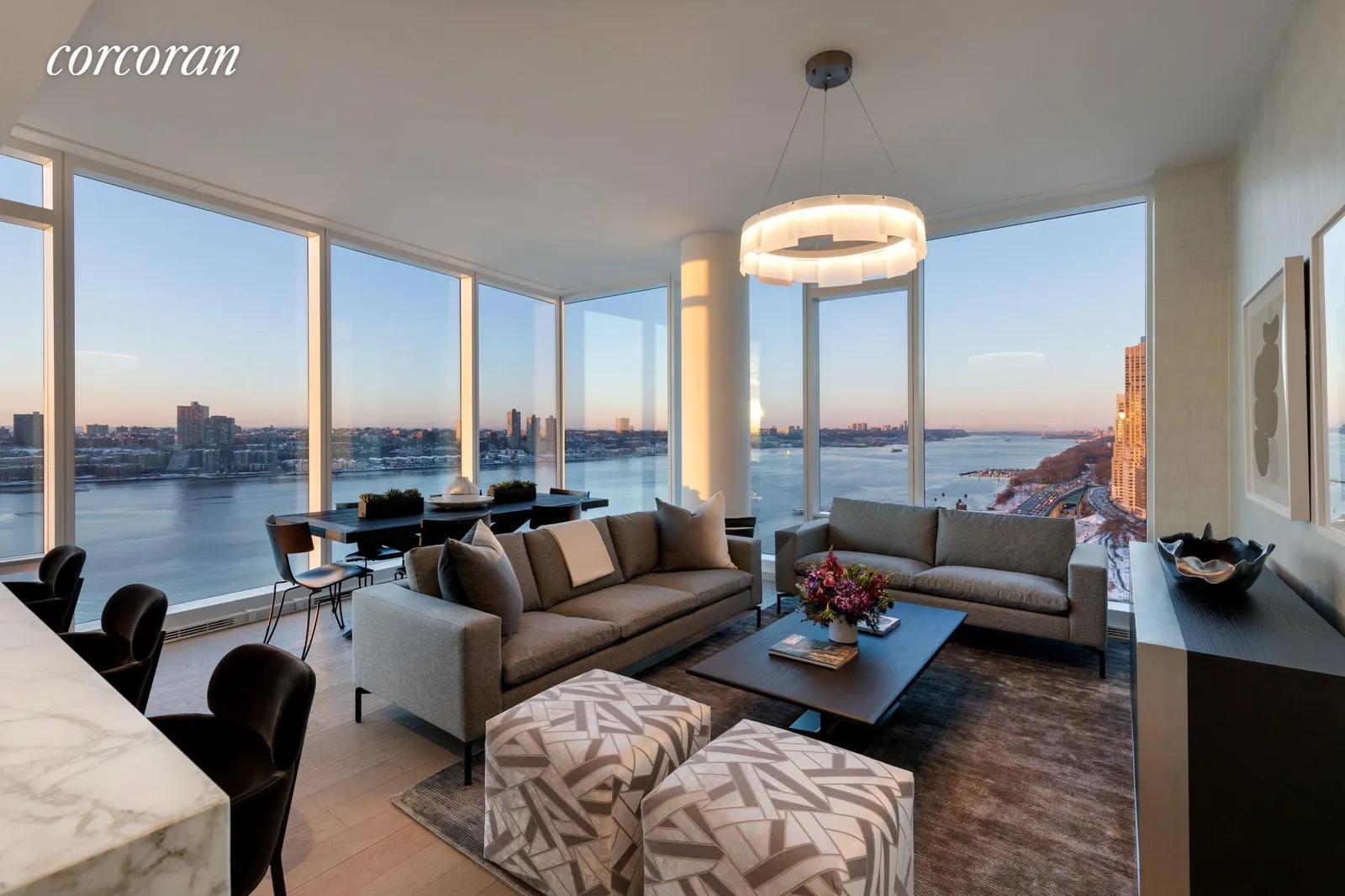 New York City Real Estate | View 30 Riverside Boulevard, 29B | Living Room | View 4
