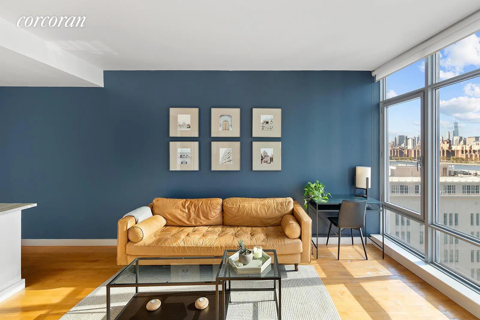 New York City Real Estate | View 1 Northside Piers, 12C | Living Room | View 2