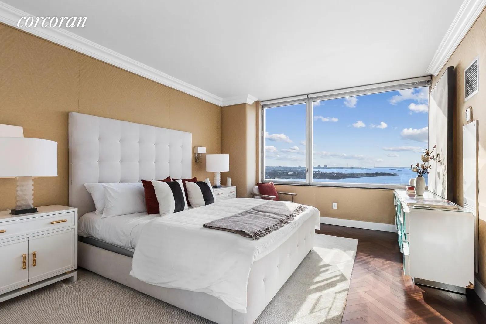 New York City Real Estate | View 10 West Street, 24G | Primary Bedroom | View 9