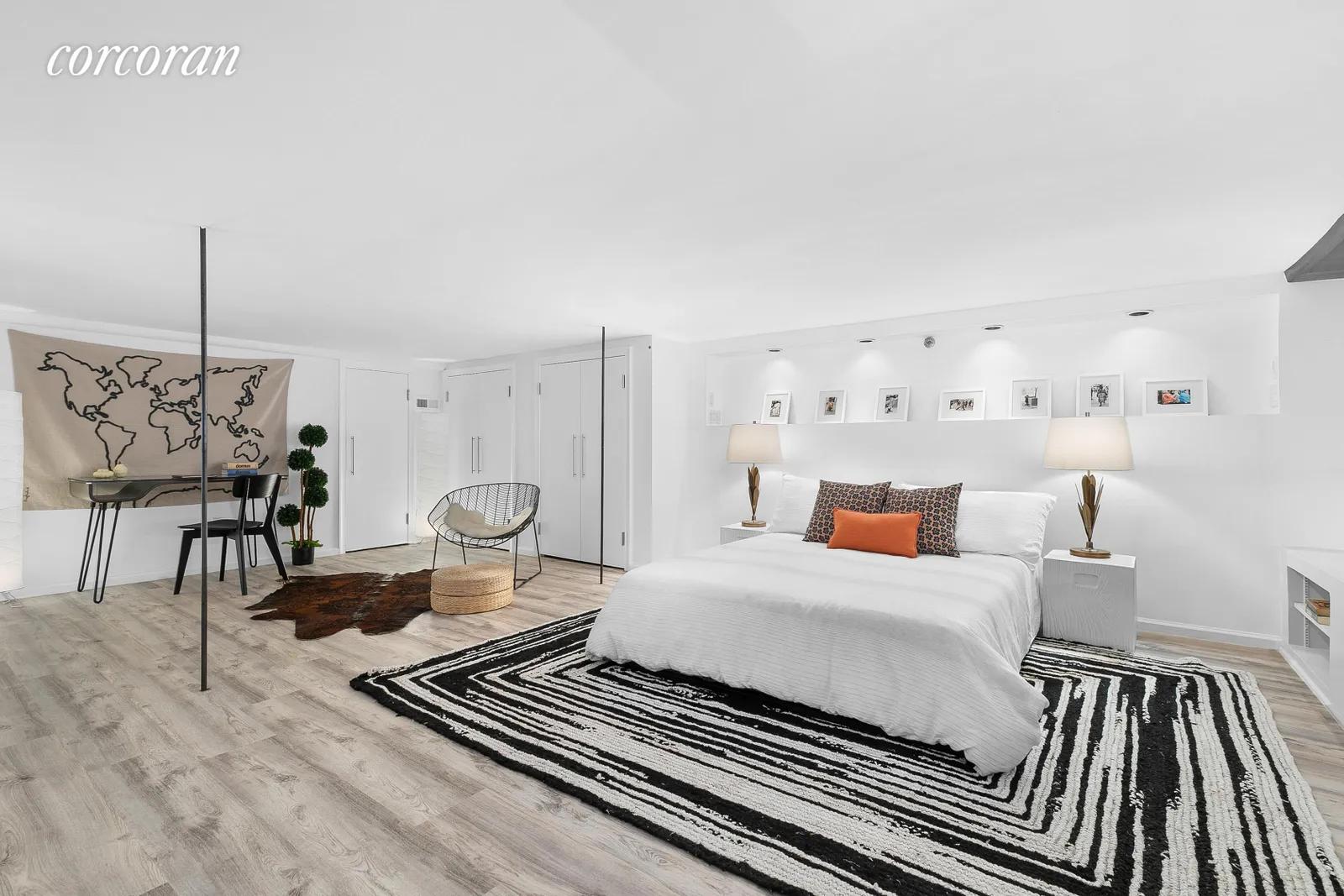 New York City Real Estate | View 121 West 20th Street, 3E | Lofted Bedroom and Office Area | View 9