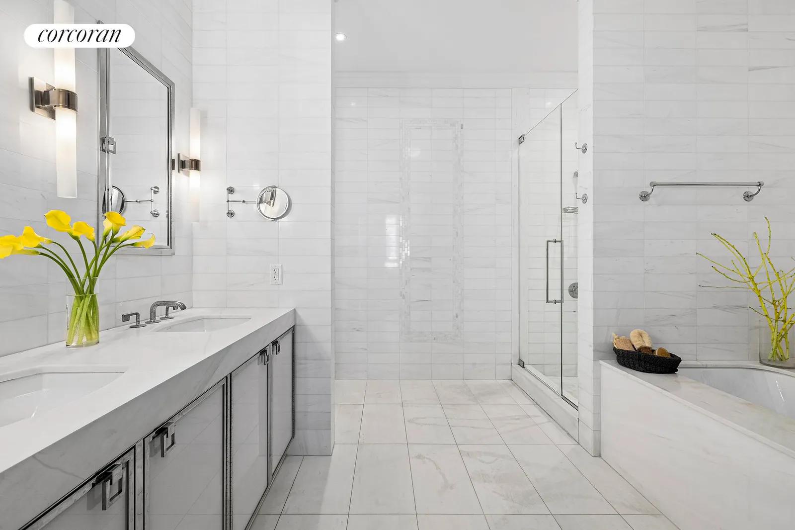 New York City Real Estate | View 15 East 26th Street, 12F | Primary Bath with Tub and Shower | View 5