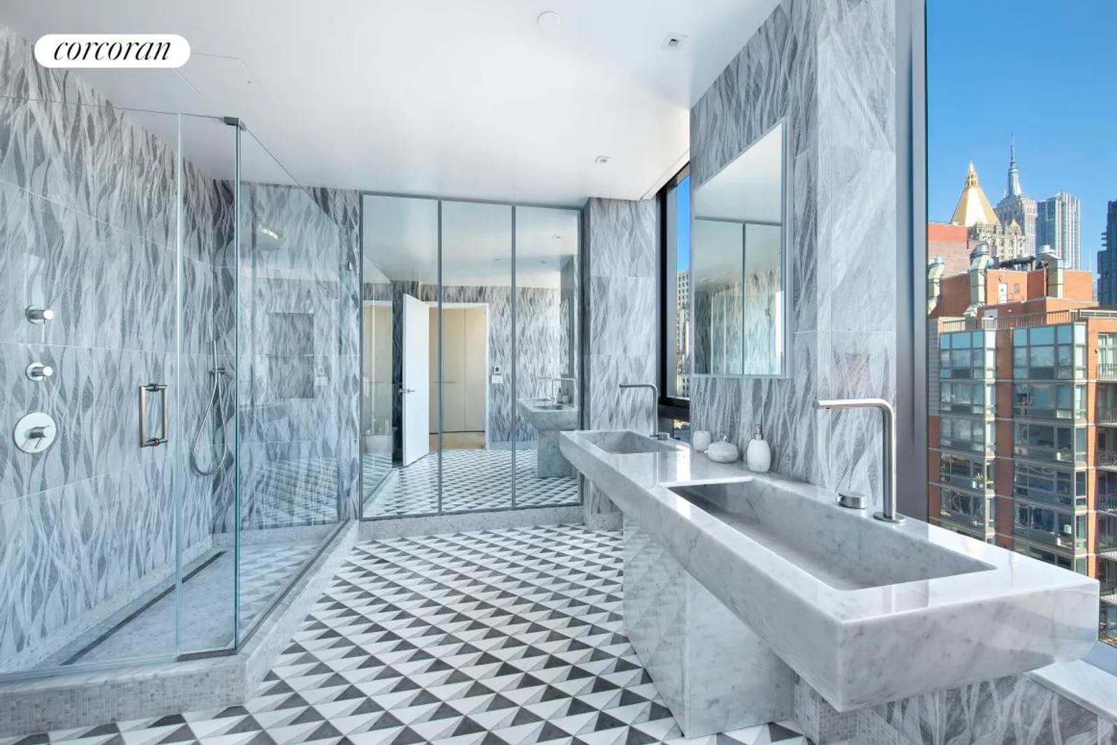 New York City Real Estate | View 121 East 22nd Street, Penthouse | Primary Bathroom | View 9