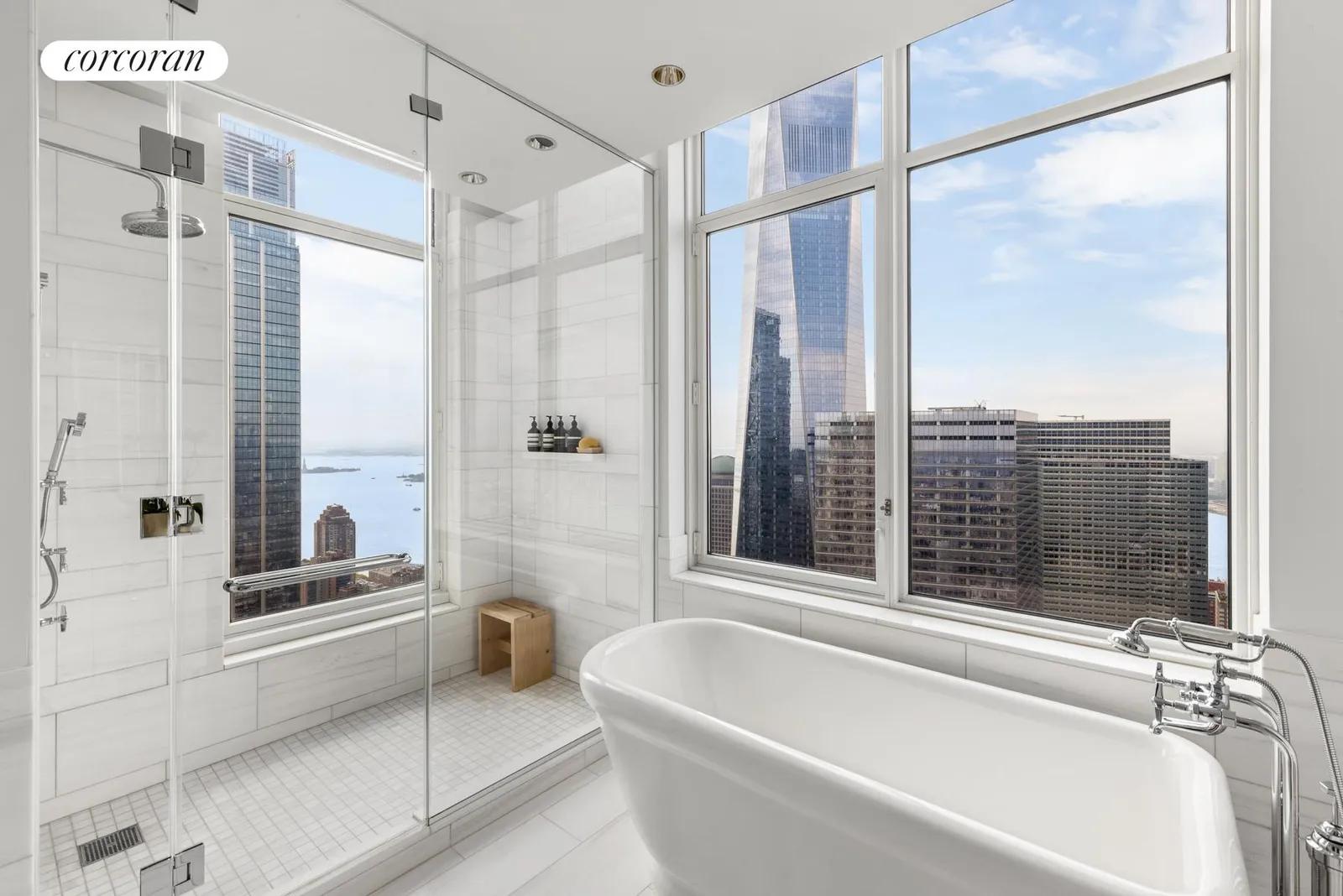New York City Real Estate | View 30 Park Place, 70A | Primary Bathroom | View 10