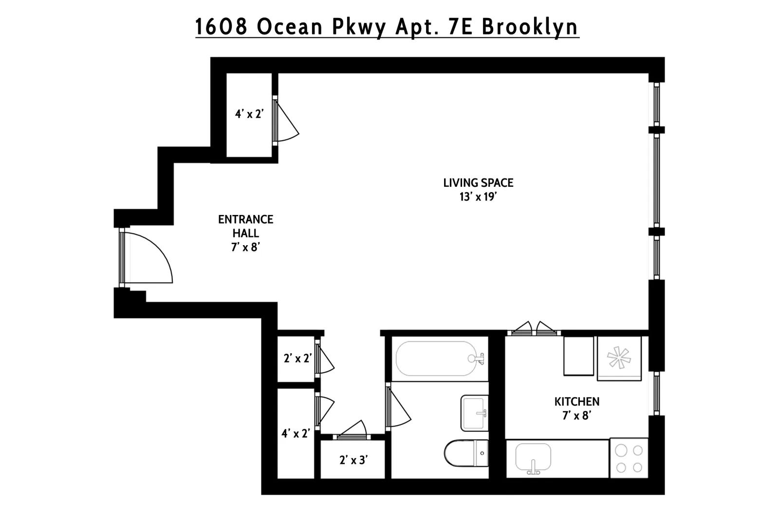 1608 OCEAN PARKWAY, 7E | floorplan | View 1
