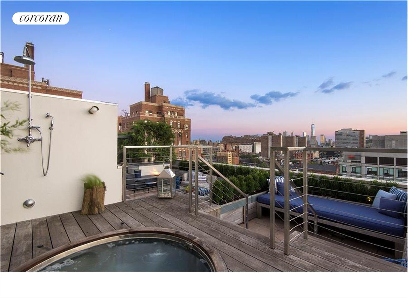 New York City Real Estate | View 231 Tenth Avenue, PH4 | Stainless steel hot tub with sprawling views | View 5