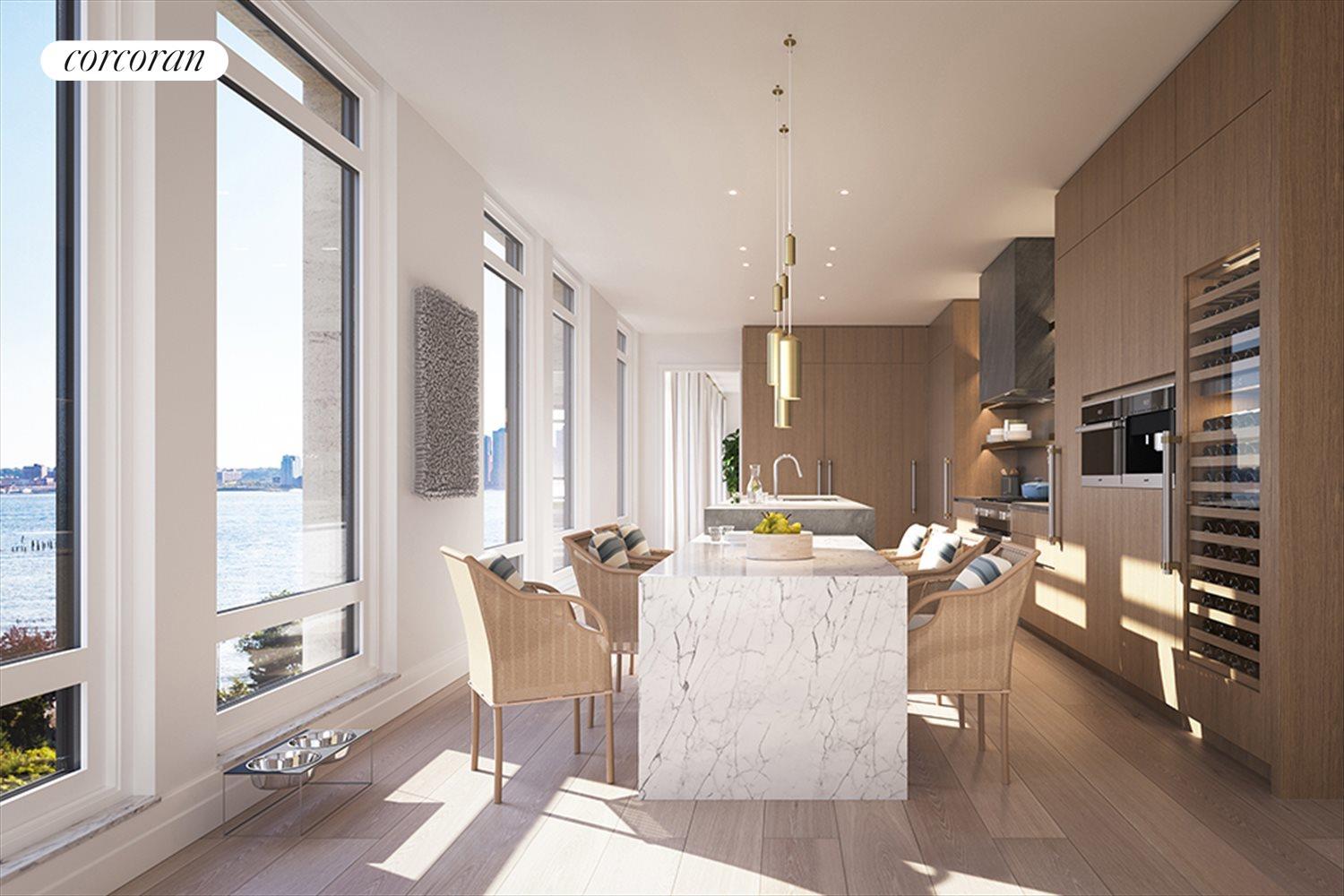 New York City Real Estate | View 70 Vestry Street, 10S | Windowed eat-in Kitchen  | View 4